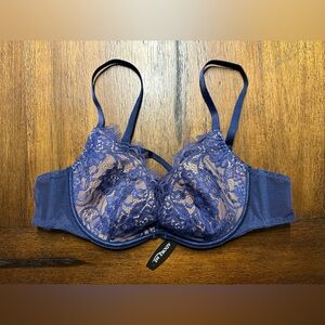 Adore Me Lace Underwire Bra in Navy Blue- size 36A